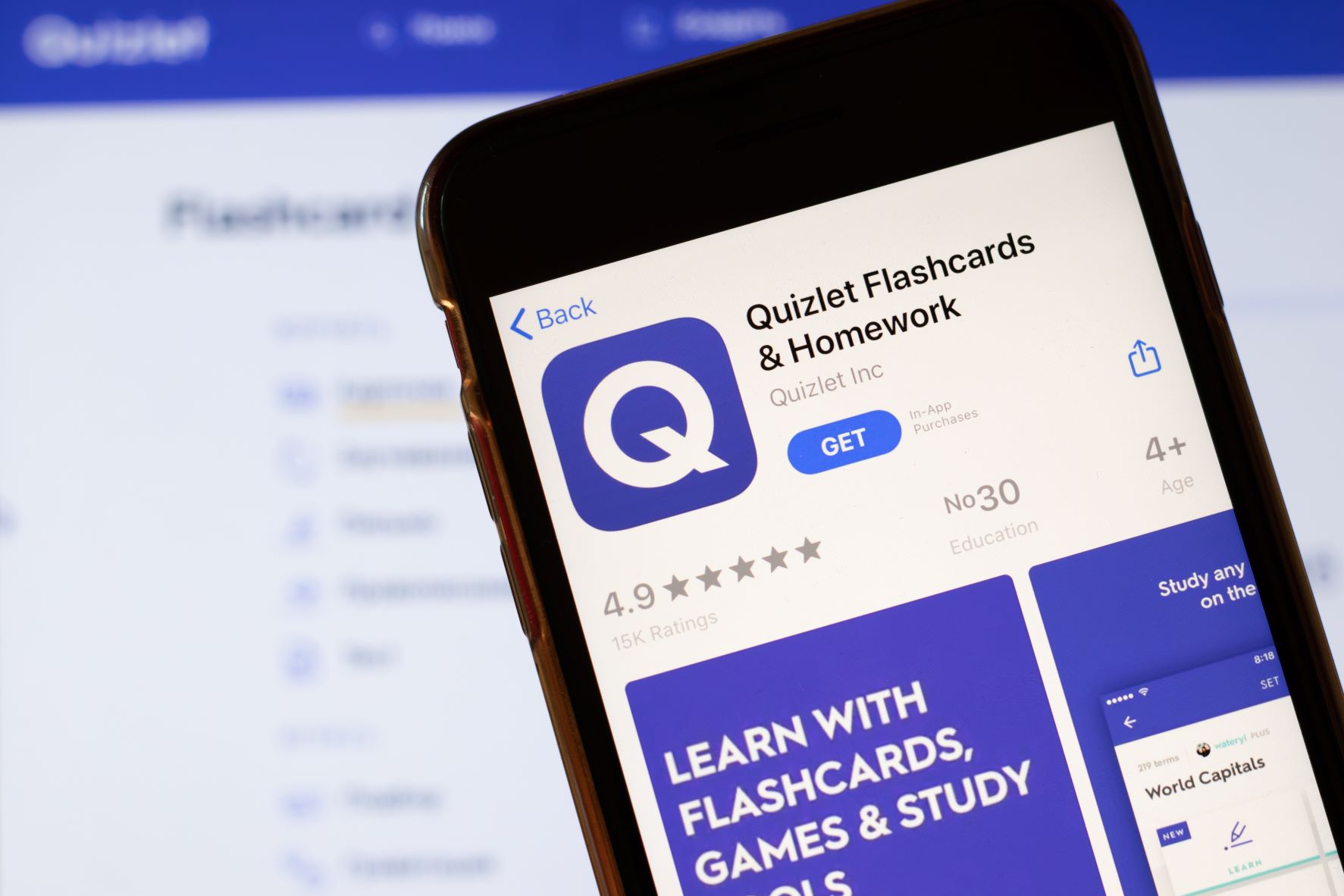 Quizlet study tool mobile image